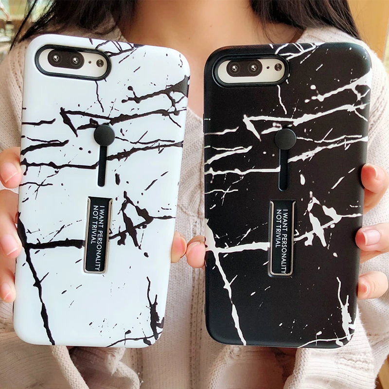 

Kerzzil Fashion Marble Phone Case For iPhone X 8 Plus Classic Color Painting Back Cover Kickstand For iPhone 6S 6 7 8 Plus Capa
