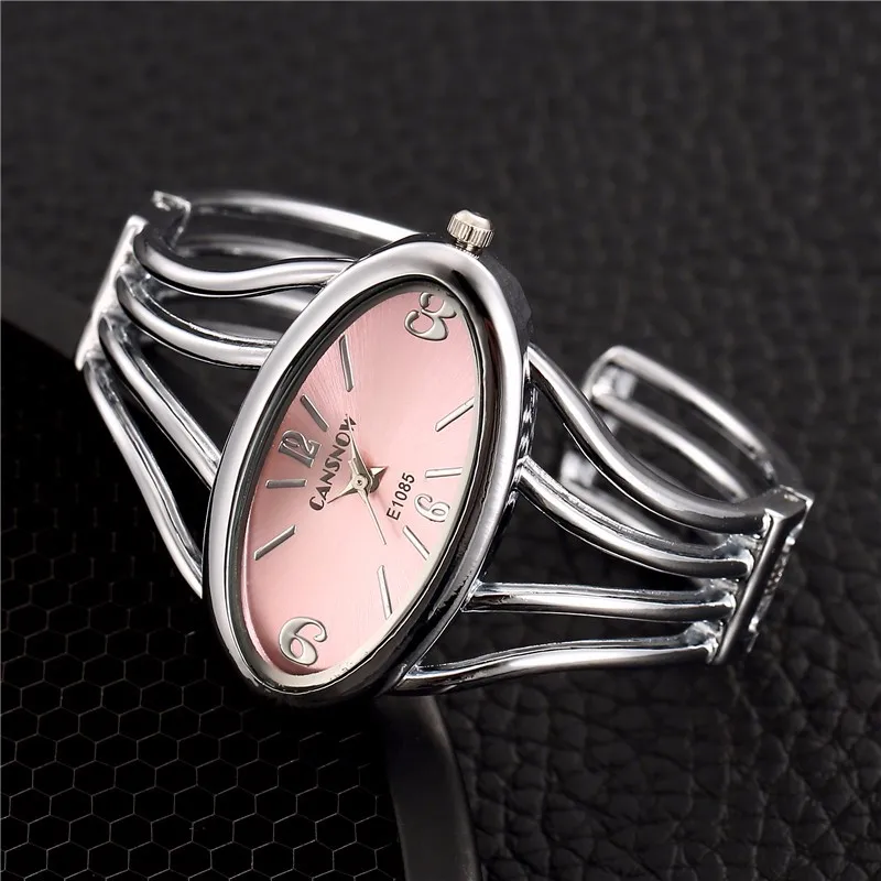 Новинка, стильные женские часы-браслет, полностью стальные Аналоговые кварцевые часы с серебряным овальным циферблатом, повседневные часы,, relojes para mujer