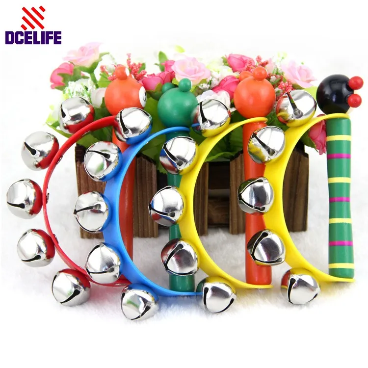 Korea Style Hand Bells for Children Musical Handbells Wood Rattles