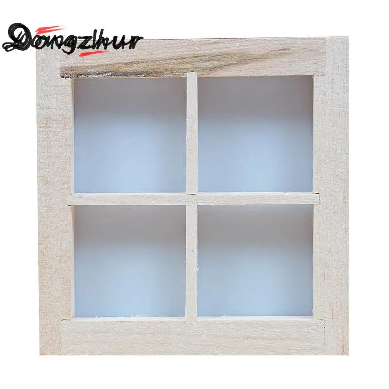 

Dollhouse Miniatures 1:12 Accessories Furniture Mini Window Model 4 Grid Wooden Windows DIY Wooden Doll House Kit Toy WWP7490