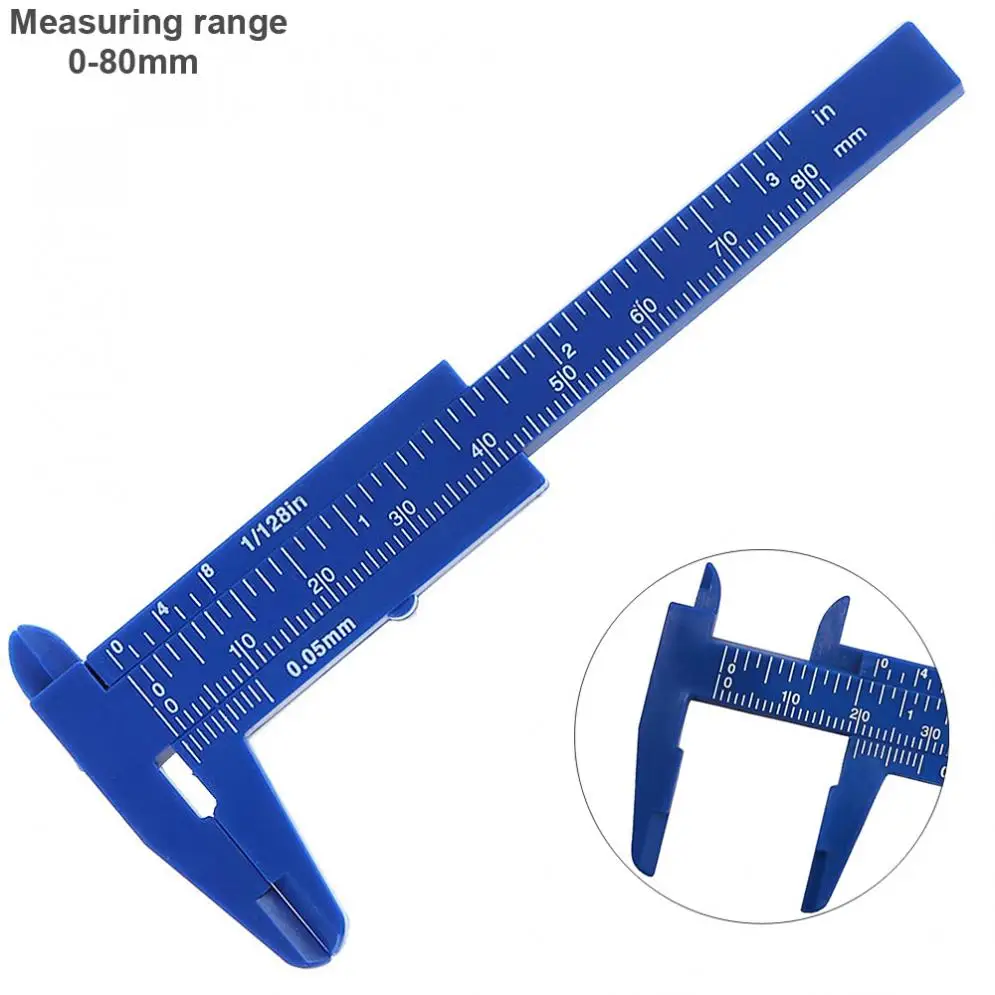 0-80 мм двойной Масштаб Синий Пластиковый штангенциркуль с синим мини-измерительным инструментом для студентов/античное измерение
