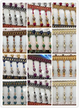 

10 meters / wholesale 14 CM long curtain lace tassel edge acrylic crystal pendant curtains DIY accessories curtain fabric