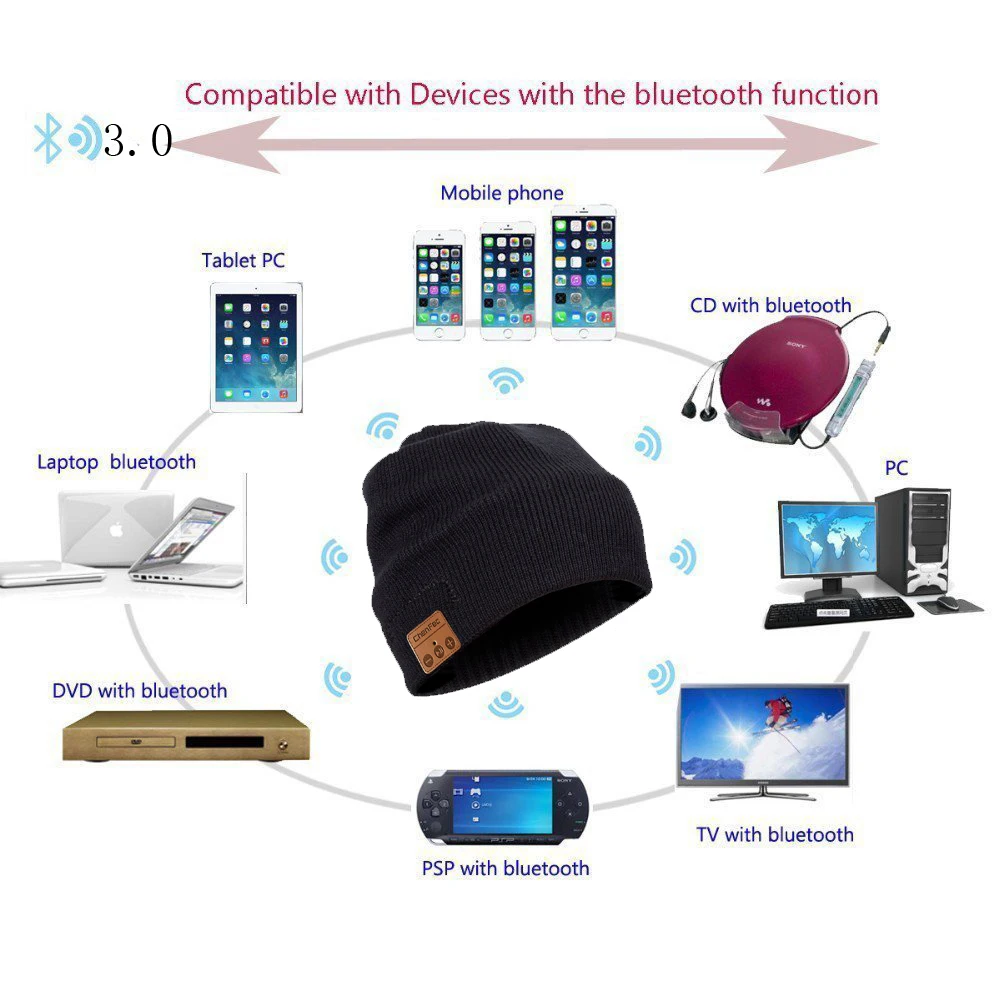Bluetooth шапка Misic 4 2 Беспроводная гарнитура вязаная наушники теплые зимние шапки