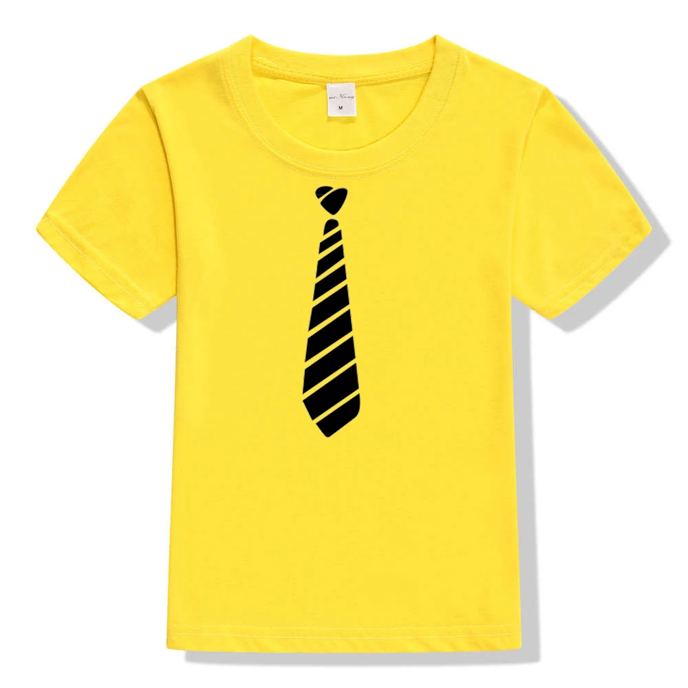 Детская футболка в стиле Харадзюку детская футболка уличная Модная одежда с объемным рисунком классический костюм джентльменские футболки с галстуком-бабочкой забавная футболка для мальчиков и девочек - Цвет: 44A8-KSTYE-