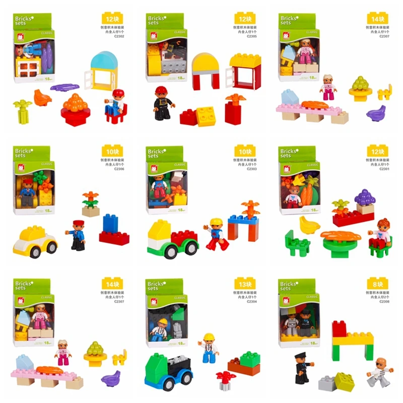 

Legoing Duploe Girls Friends House Orchard Pirates Cars Big Size Set Model Figures Creator Blocks Toys For Kids Legoings Duploed