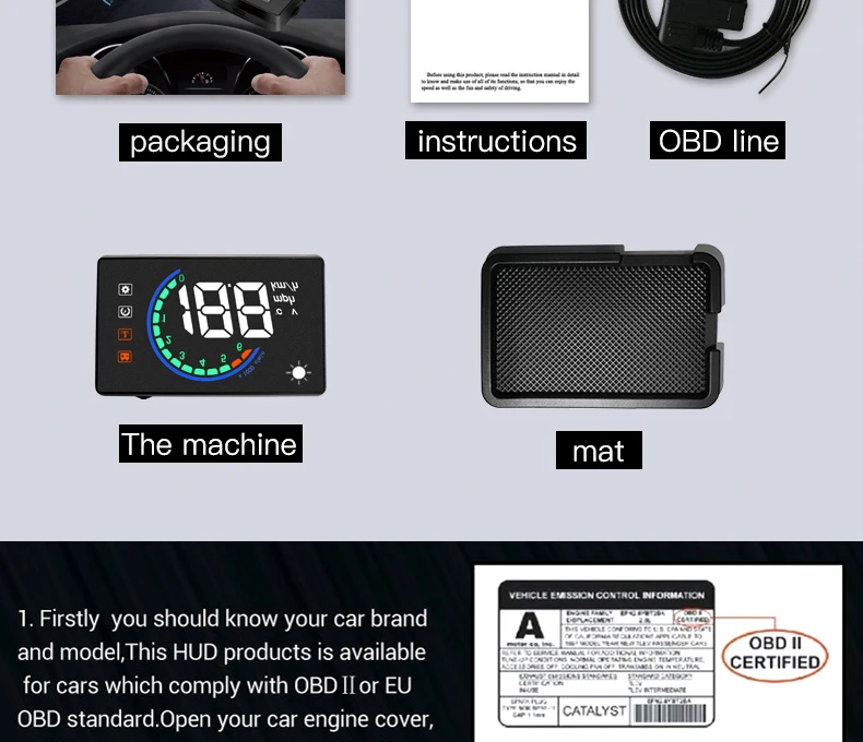 HUD Автомобильный дисплей светодиодный проектор на лобовое стекло OBD2 проекция на лобовое стекло автомобиля дисплей на лобовое стекло автомобиля проектор скорости Hud