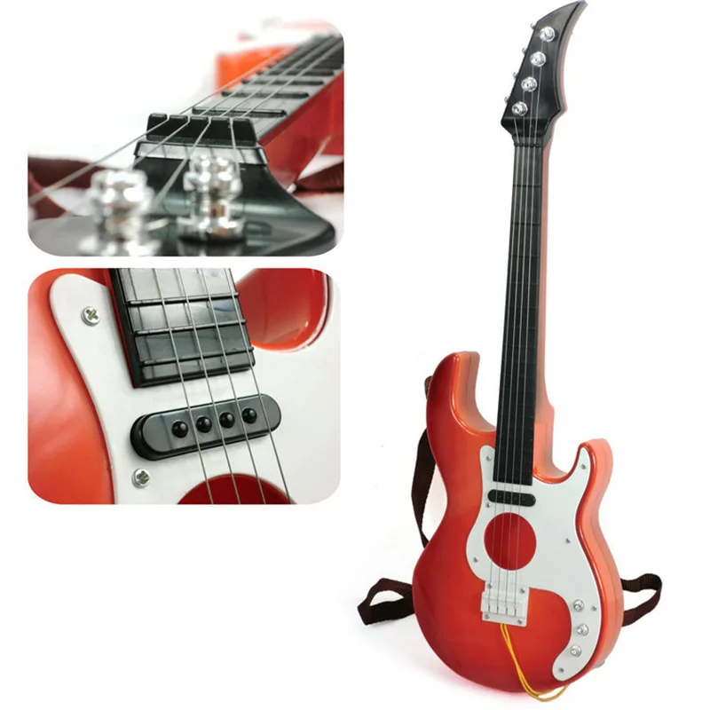 Детская электрическая гитара; Музыкальные инструменты высокого качества; 4 струны; детская электрогитара; музыкальные игрушки; подарок на день рождения