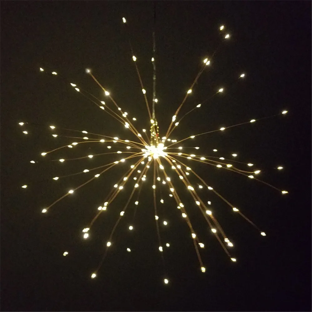 Подвесной гирляндовый светильник Starburst 200 светодиодов DIY фейерверк медная гирлянда Рождественский светильник s наружный мерцающий светильник s солнечный/аккумулятор