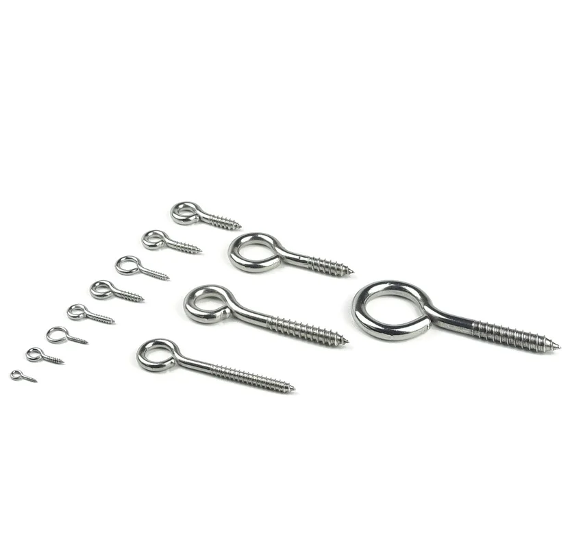 12 Kinds of  Eye Screw Bolt Hook 304 Stainless Steel Screw Eye DIY Rope Accessories Wood Screws Jewellery Accessories