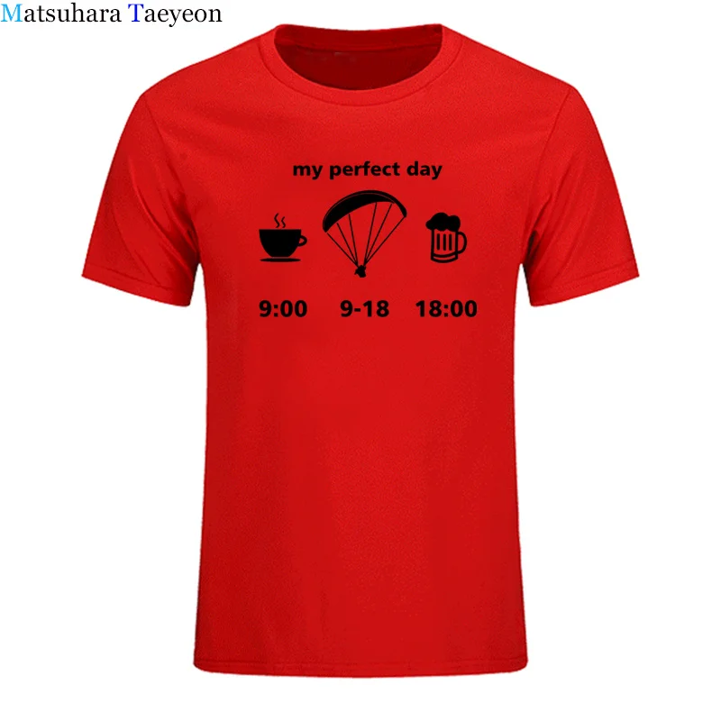 Мужская футболка хорошего качества, хлопок, летняя футболка с принтом my perfect paragliding day, Мужская футболка с короткими рукавами, топы, футболка TO09