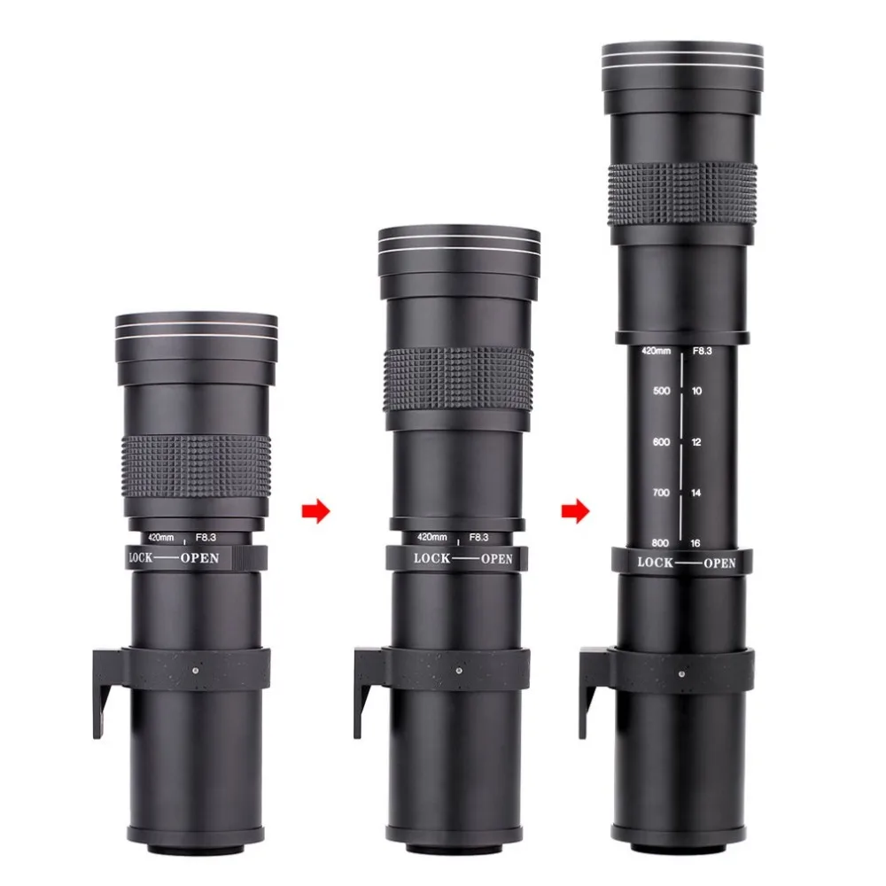 

Portable Manual Zoom Lens 420-800mmF / 8.3-16 Manual for Canon High Performance