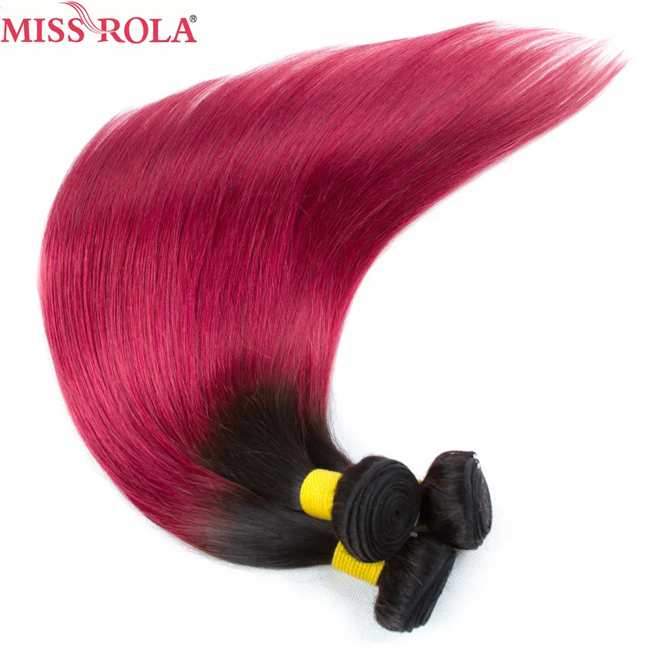 Miss Rola Hair Pre-colored Ombre 3 Bundles T1B/Red Color Human Brazilian Hair Weaving Non-remy Hair Extensions Straight Haare Miss Rola Hair Pre-colored Ombre 3 Bundles T1B/Red Color Human Brazilian Hair Weaving Non-remy Hair Extensions Straight Haare