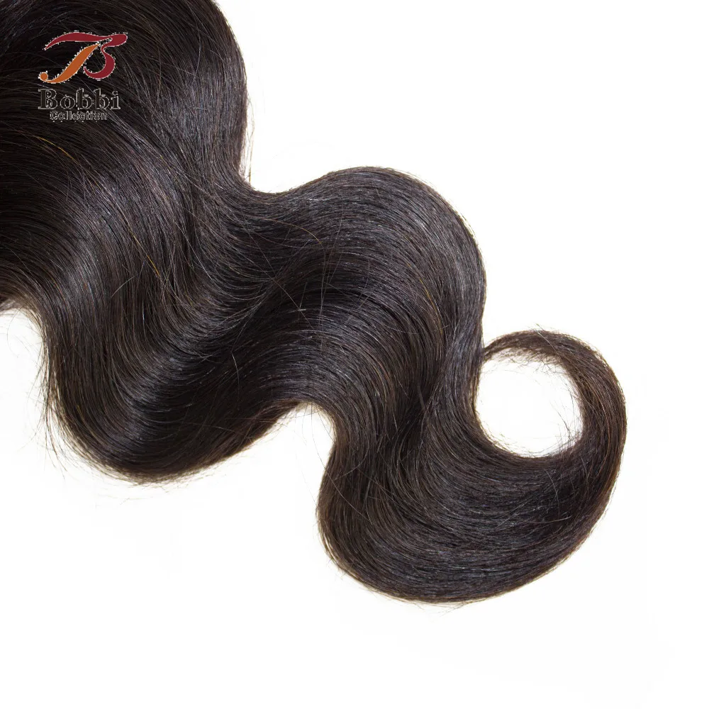 BOBBI коллекция перуанской объемная волна Связки с закрытием натуральный Цвет Remy натуральные волосы Weave 3/4 Связки с закрытием кружева