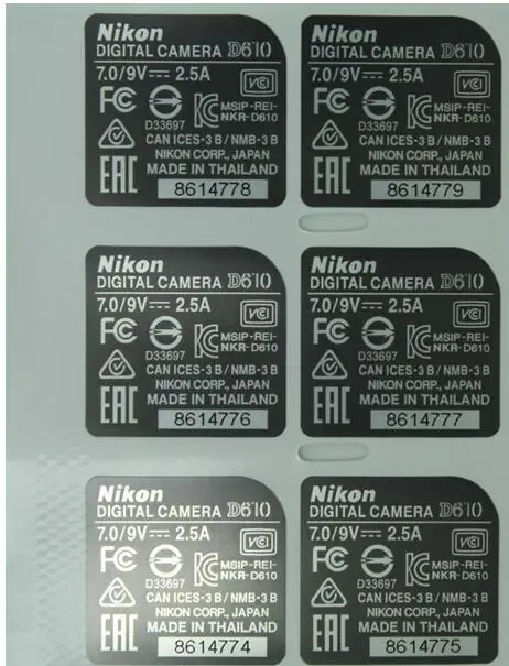 For Nikon D610 Bottom Cover Serial Number Case Camera