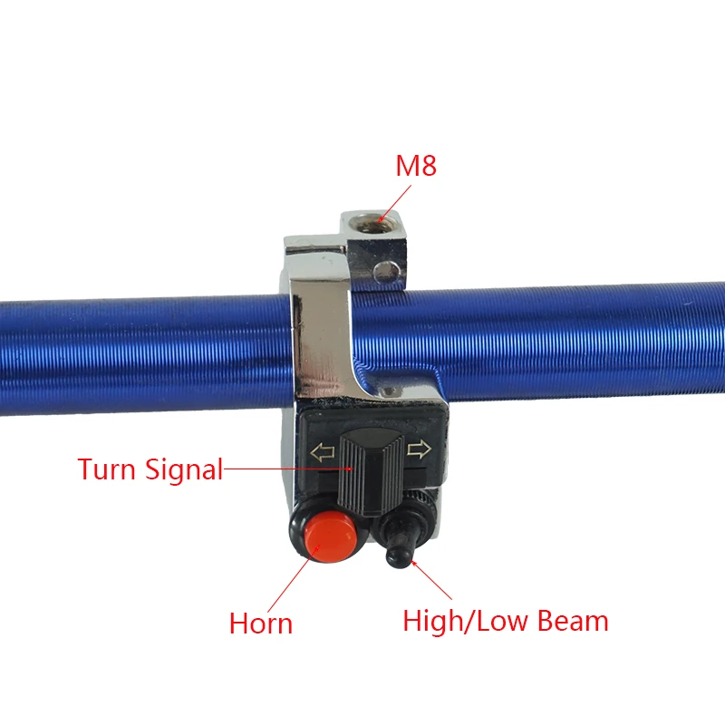 Алюминиевый 7/" 22 мм Левый руль мотоцикла крепление кнопочный рожок фара Winker переключатель поворота для ATV Dirt Honda