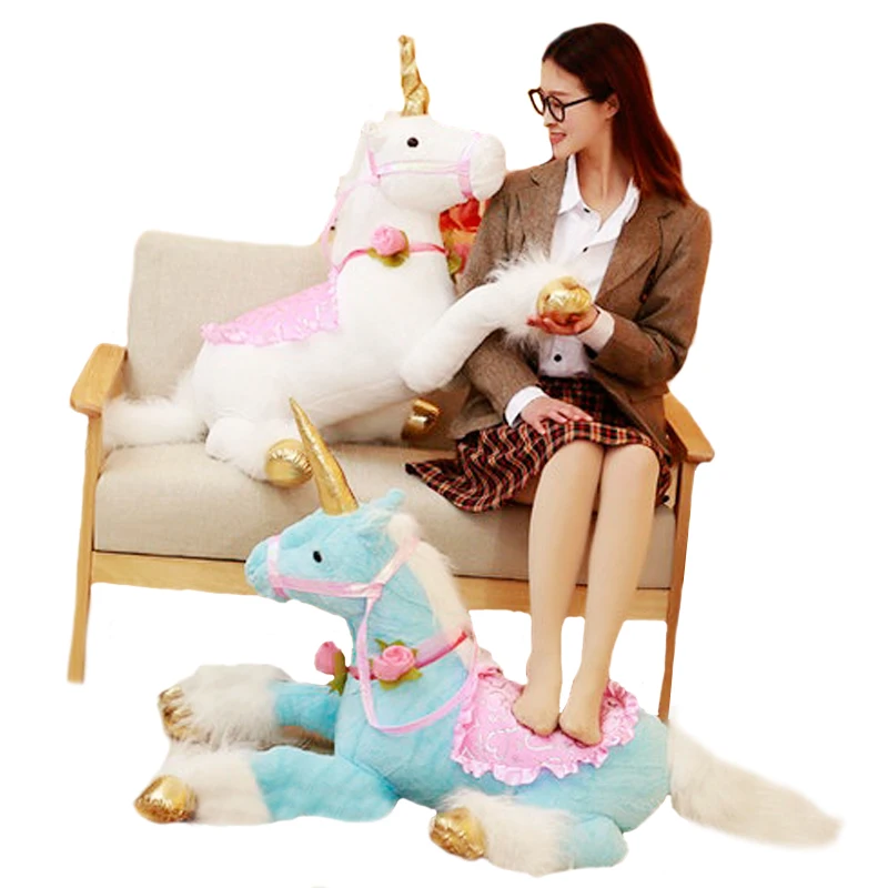 

1pc 100cm Huge Cute Unicorn Horse Plush Toys Colorful Stuffed Animal Doll for Children Creative Birthday Gift for Girls Kids Toy