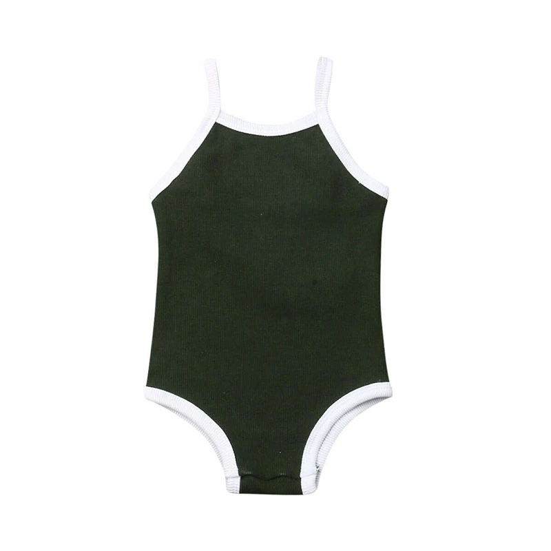 

Summer Toddler Baby Girl Knitted Bodysuit Casual Vest Suspender Outfit One Pieces Clothes Solid Color Bodysuit Jumpsuit Playsuit