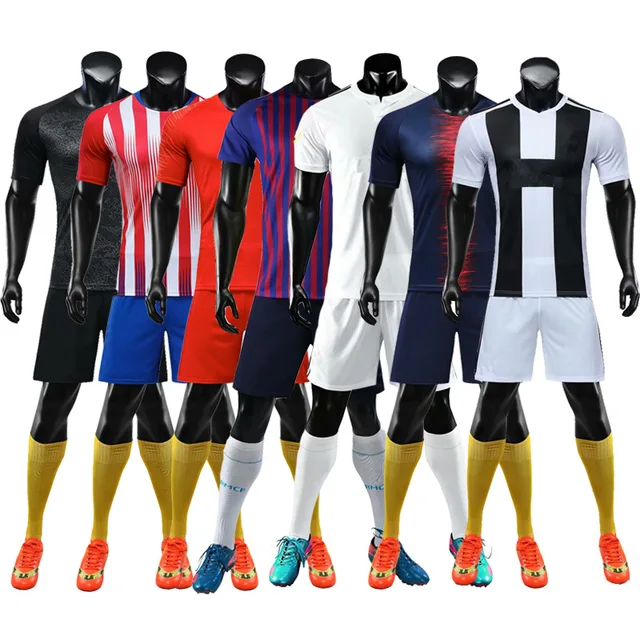men European sizes soccer jerseys football training suit custom Adults Kids plain soccer jersey