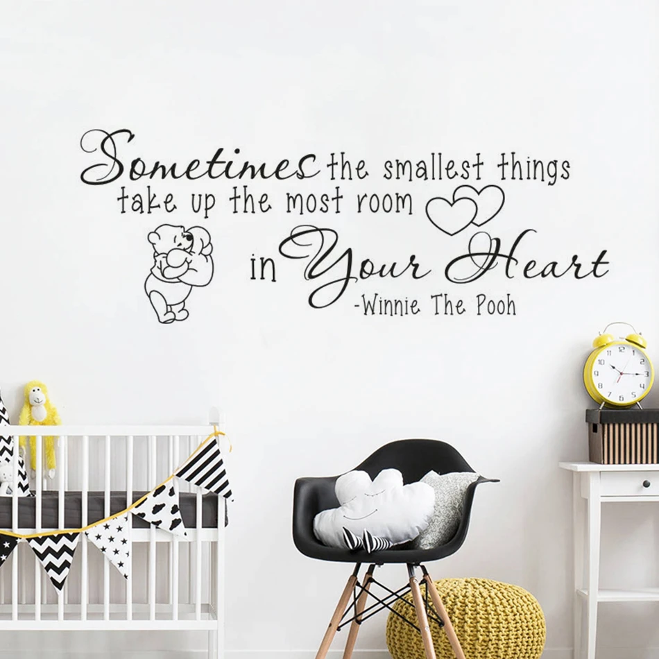 Autocollant Mural Vinyle Winnie L Ourson Proverb Autocollant Mural En Vinyle Joli Winnie L Ourson Disant Decoration Pour Chambre De Bebe Az160 Aliexpress