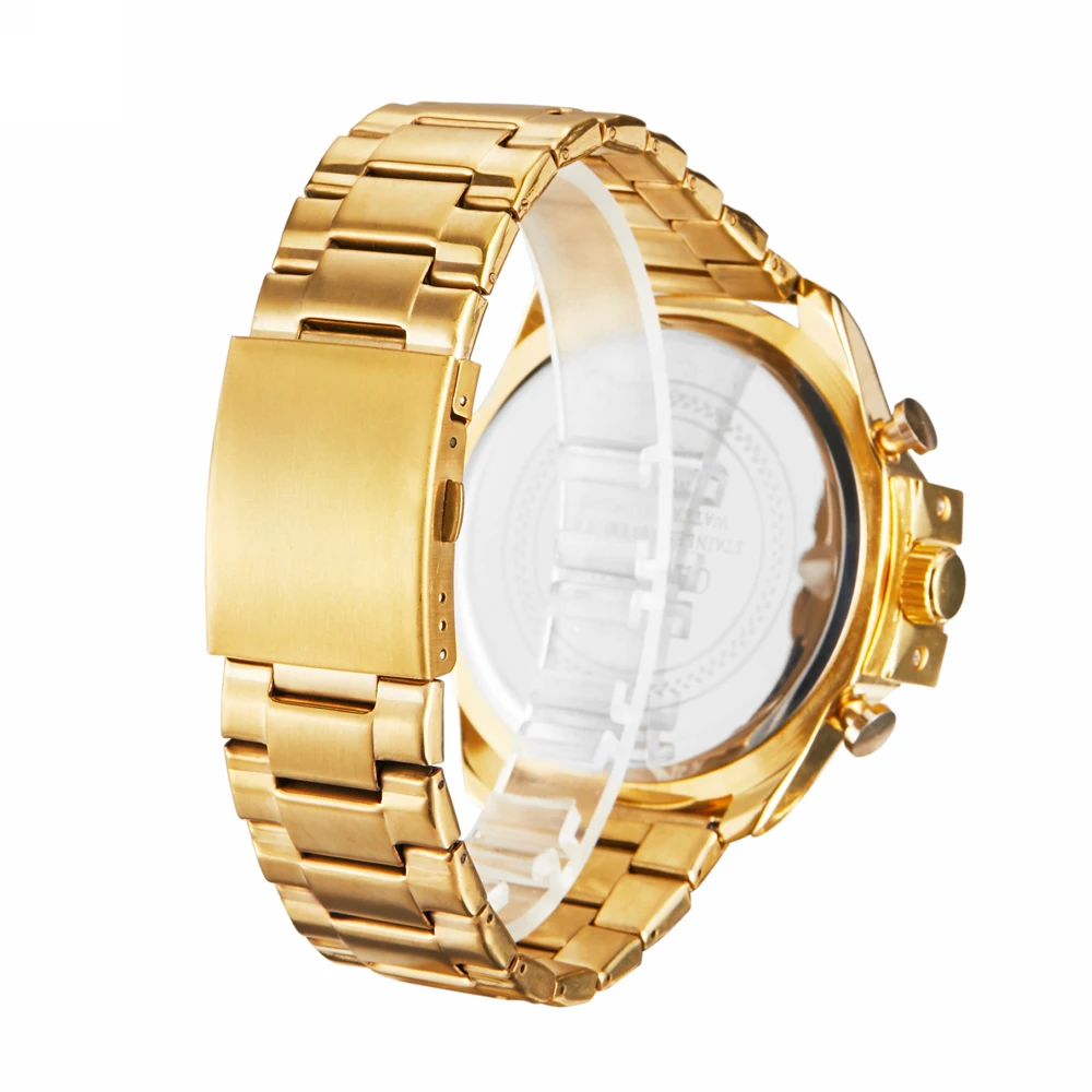  Mens Watches Top Brand Luxury Gold Steel Quartz Watch Men Cagarny Casual Male Wrist Watch Military 