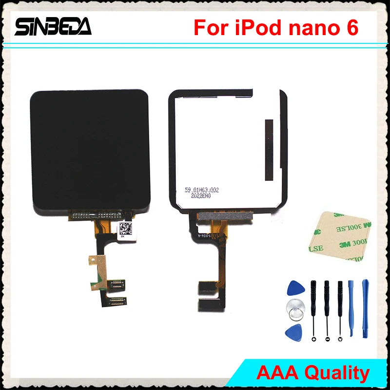 

Sinbeda Nano6 LCD Display For iPod Nano 6 6th 6G LCD Screen Display + Touch Screen Digitizer Assembly + Adhesive Black White