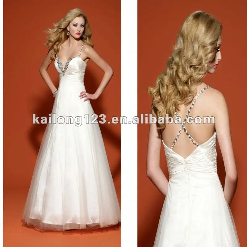 Tulle Over Satin Empire Dress
