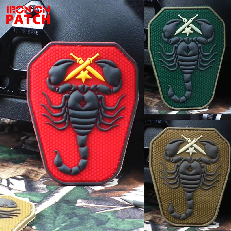 

Scorpion Unit PVC The Military Embroidered Patch Hook& Loop Embroidery Badges Fabric Military DIY Badges For Clothes Hat PATCH