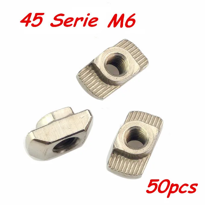 50pcs M6 T Nut Hammer Nut Aluminum Connector T Fastener Sliding Nut
