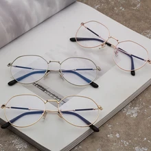 Ретро прозрачные очки оправы для очков необычные очки Рамка Металлическая Мужская Женская металлическая рамка приближения 9042OLO