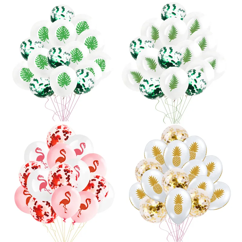 15pcs Flamingo Pineapple Confetti Balloons Wedding Decoration