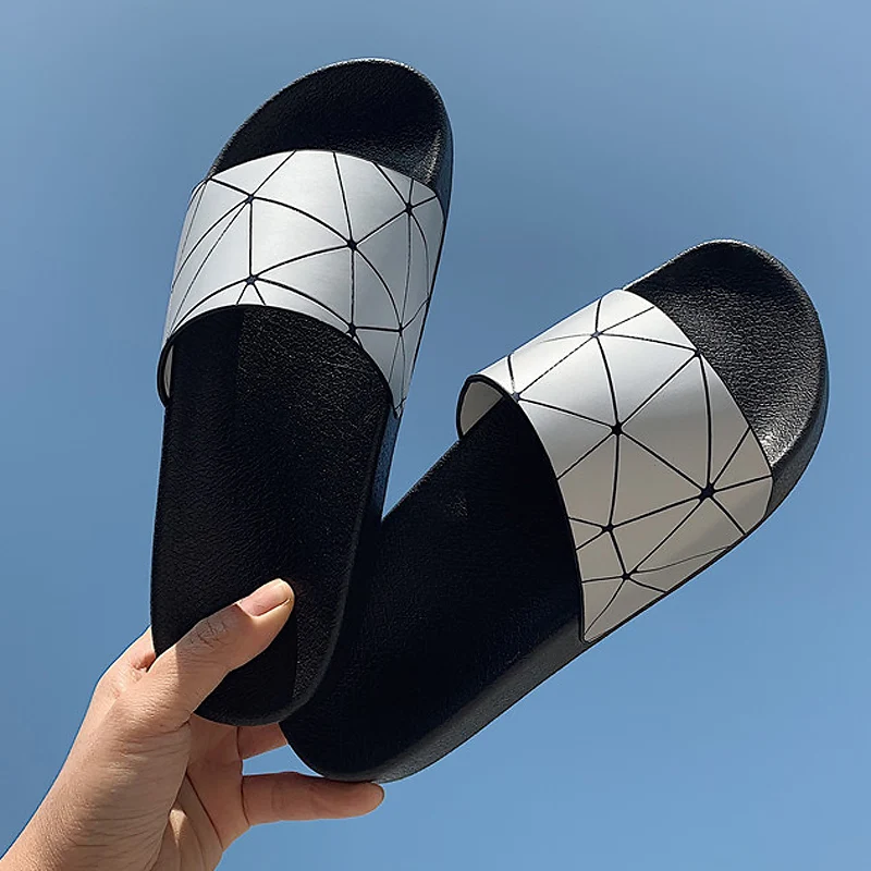 

Women Summer Slippers Sliver Lattice Slide Sandals Slides Flats Beach Slides Home Slippers Slip On Sandals Women Shoes Bothe