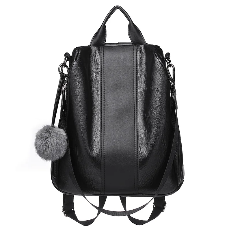 

Women Anti-theft Backpack Large Capacity Bags Simple Personality Bag Korean Casual Wild Soft Leather Backpack Female Tide