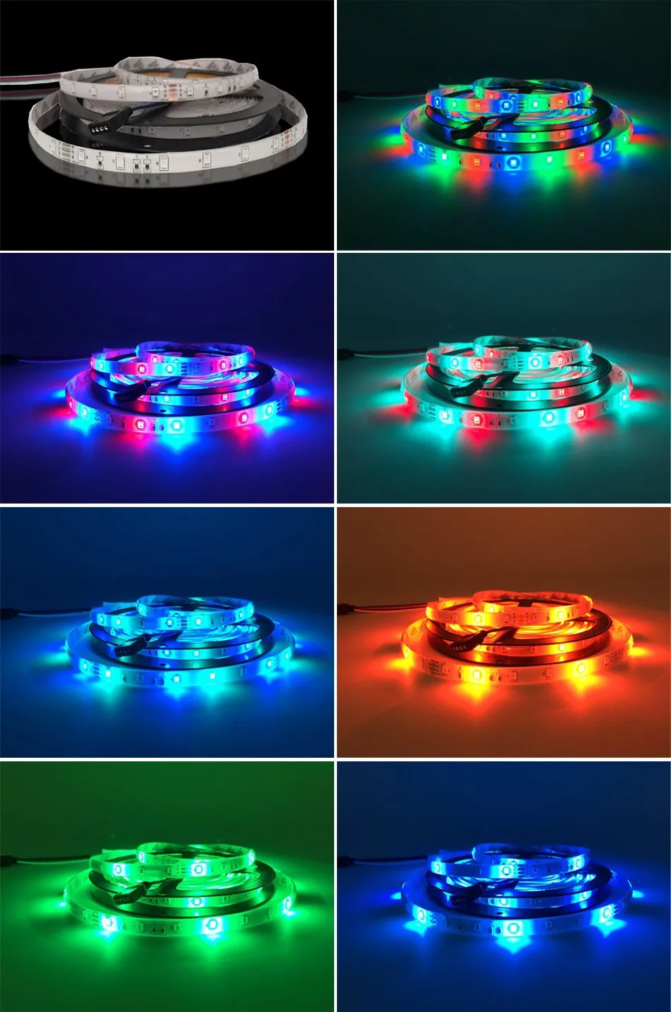 Hot 5M 10M 15M 20M 3528 Non Waterproof RGB LED Strip 60LEDsm kit include 24keys IR Remote Controller and DC 12V Power Adapter (13)