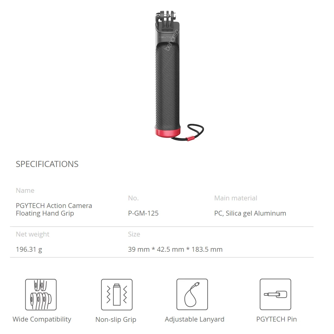 PGYTECH новая спортивная Экшн-камера DJI OSMO с плавающей рукояткой для DJI Osmo POCKET для Gopro/SJ4000/5000 аксессуары для камеры