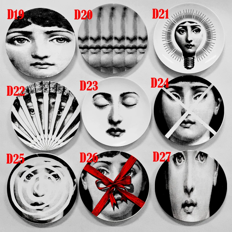 7/8 дюйм(ов) Модные Стиль Италия дизайнер Fornasetti пластины декоративные подвесные тарелки домашний декор Милан Европейский великолепный