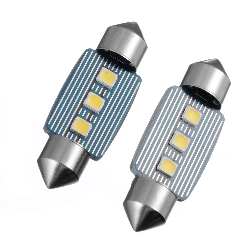 

10Pcs Festoon 2835 3SMD 36MM LED Car Dome Light Bulbs White 3W 12V 6000K Car Interior Indicator License plate light Reading Lamp