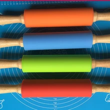 Антипригарная деревянная/пластиковая ручка Силиконовая Скалка Кондитерские изделия мука для теста роликовые кухонные Выпечка инструменты