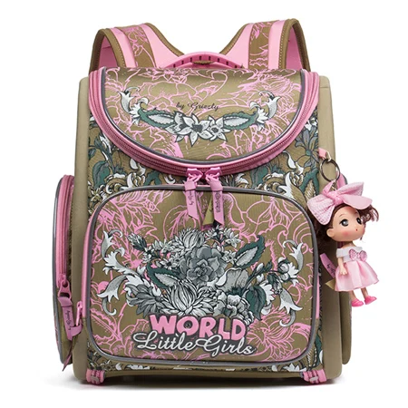 Гризли России новые детские школьные рюкзаки для девочек цветочный принт Рюкзаки Большой ёмкость складной ортопедические Дети сумка Bolsas - Цвет: 11