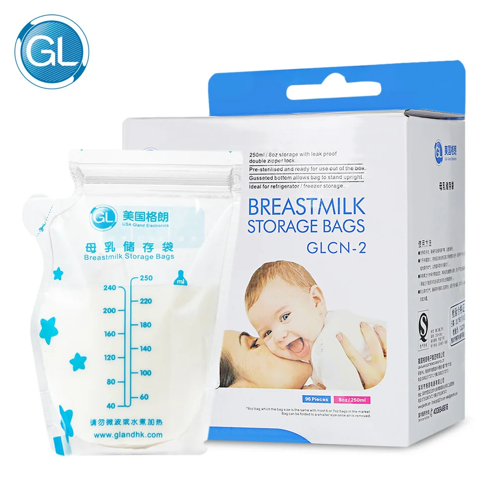 GL 96pcs Baby Breast Milk Storage Bags 250ml With Double Sealing Keep