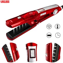 Утюжки для выпрямления волос с паровым плоским утюгом ЖК-дисплей Инструменты для укладки цифровой контроль температуры выпрямление железа