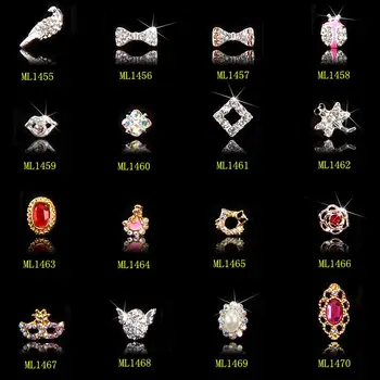 

100Pcs Birds Beatles 3D Nail Art Decorations Glitter Golden Alloy DIY Tools For Charms Nails on nail Salon suppliers 1455-1470