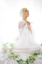 The Seven Deadly Sins Elaine Cosplay Costume Party Dress Uniform Sleeves+Dress+Bow Custom-made the touhou project yukari yakumo cosplay costume halloween luxury party dress custom made
