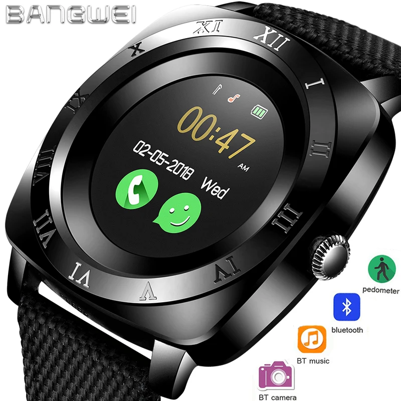 BANGWEI 2018 новые водостойкие умные часы мужские спортивные Шагомер электронные часы, Bluetooth мониторинг сна Анти-потерянные мужские наручные