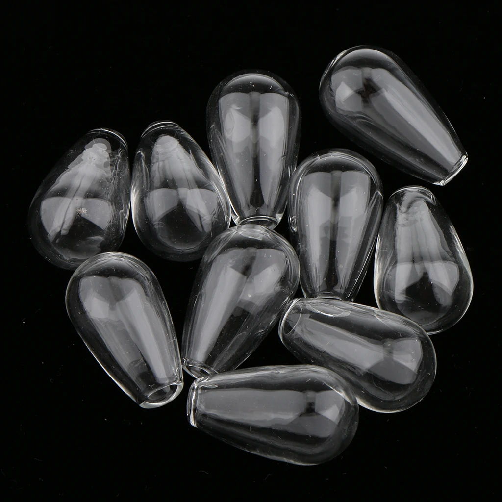 10 Pieces Clear Teardrop Globe Glass Bottle Wish Charm Pendant DIY Necklace Jewelry Makings