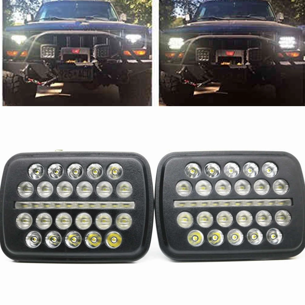 

70W h4 LED HEADLIGHT BULB 5X7 " 7x6 " headlamp DRL for Jeep Wrangler YJ XJ truck FLD 50 60 70 80 Firebird Celica 240SX