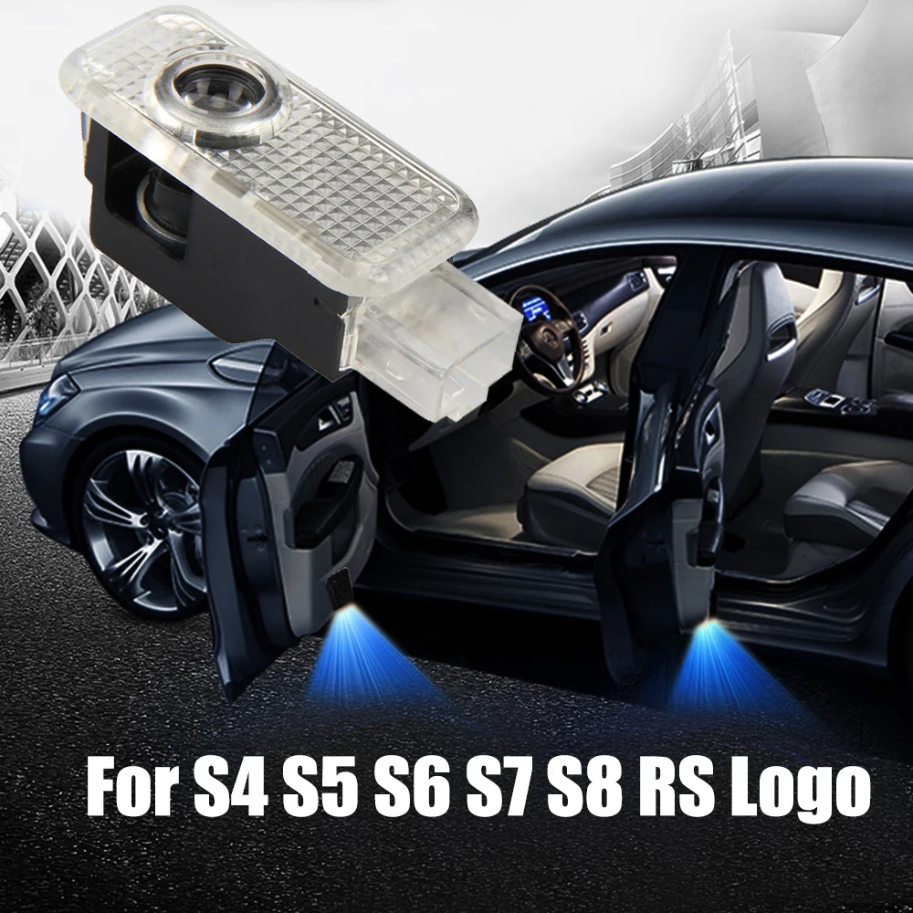 2 قطعة ل S4 S5 S6 S7 S8 RS شعار سيارة أدى ضوء الباب السيارات الظل مجاملة ترحيب أضواء ل أودي شارة جهاز عرض ليزر مصباح 12 V