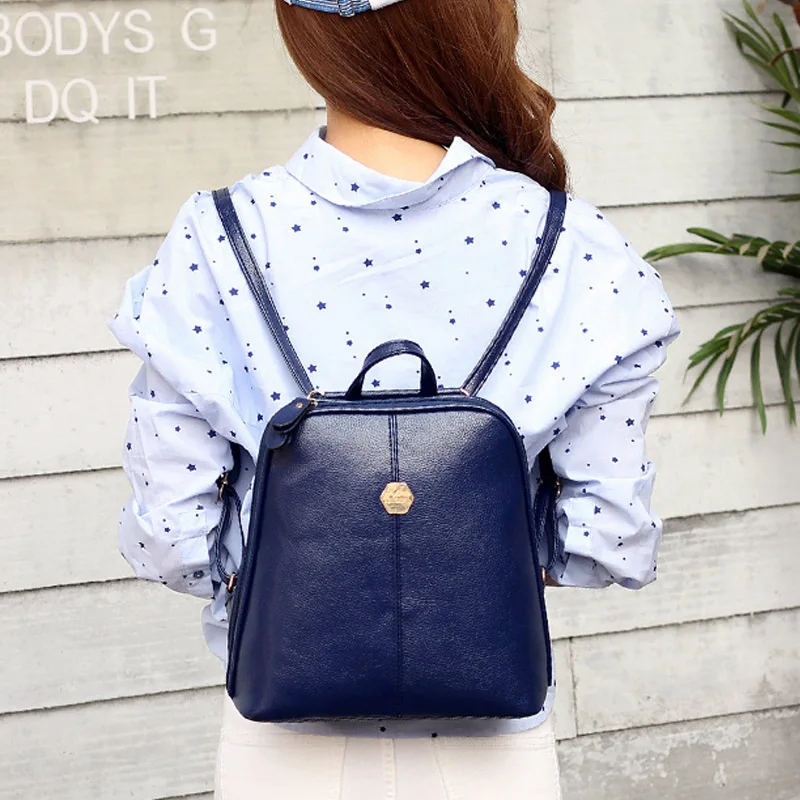 Women Backpack PU Leather Black Female Shoulder Bags Small Ladies Handbags Designer Fashion Girls School Backpack Rucksack BP0185 (20)