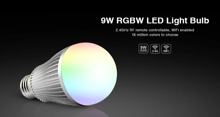 

Mi Light 9W led bulb lamp 2.4G E27 smart mobile phone WIFI led light AC85V-265V RGBWW/CWDimmable Lampada Light