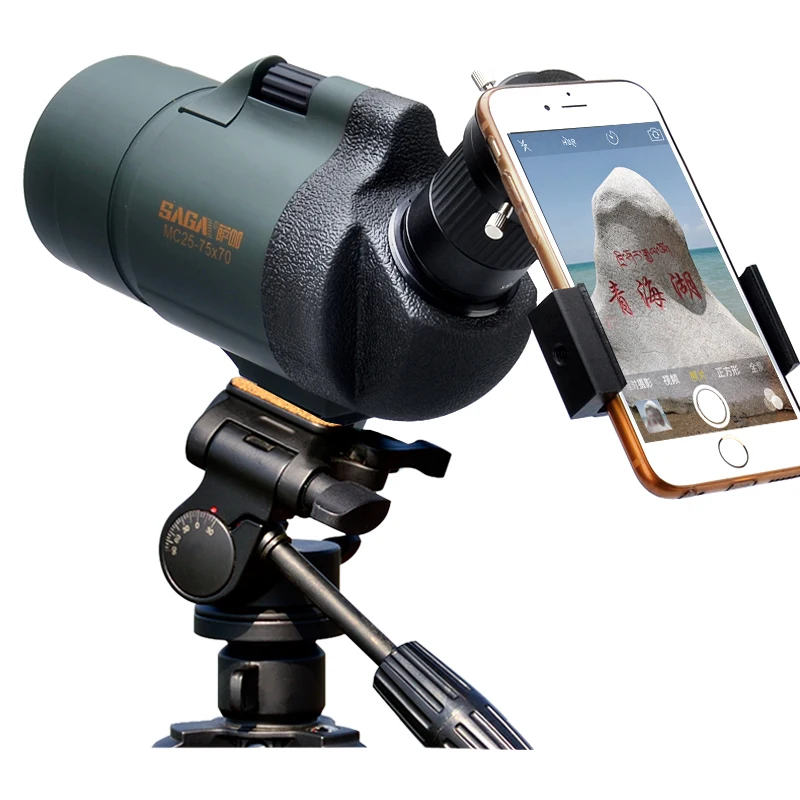 SAGA High magnification MC25-75x70 zoom waterproof Spotting Scope Monocular Telescope bird Watching monocular for hunting