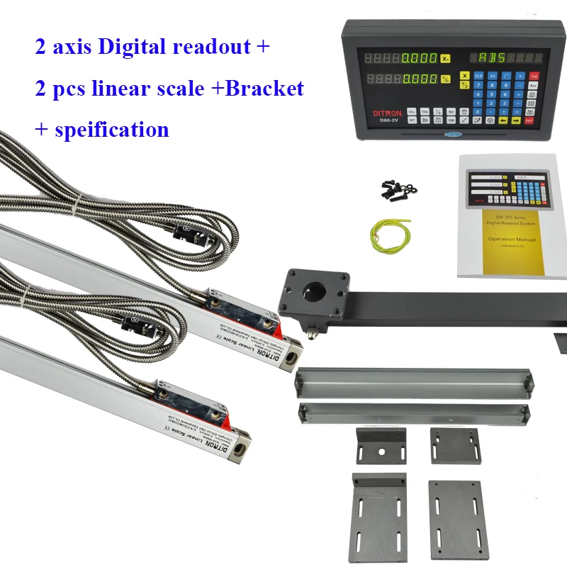 Пара 2 оси дро и 2 шт. линейный энкодер линейное Стекло Весы(50-1000) механического инструмента